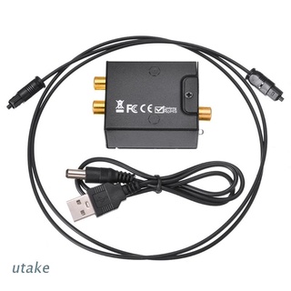 Utake convertidor de señal Digital a analógico convertidor de Audio de fibra óptica Coaxial Toslink señal a RCA R/L decodificador de Audio SPDIF ATV DAC amplificador