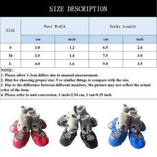 *AS* 4pcs/set Cute Rubber Pet Dog Shoes Waterproof Non-slip Dog Rain Snow Boots (5)