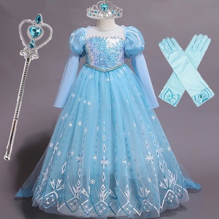 Elsa Girls Dress for Halloween Cosplay Costume Birthday Party Children Dresses Girl Princess Dresses
