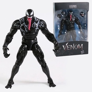 LANFY Kids Venom Figura De Acción PVC Spider-Man Legends Series 18cm 7 Pulgadas Colección Marvel Articulaciones Movible Modelo Juguete/Multicolor (8)