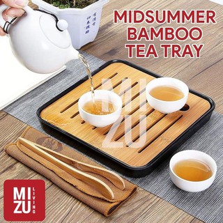 Midsummer - bandeja de té chino de bambú, té de bambú, ANTI-aire, color negro