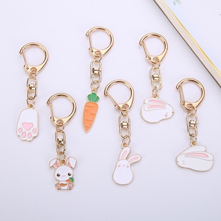 qihiqi Cute Rabbit Bunny Carrot Car Keychain Key Ring Pendant Bag Ornament Decor Gift