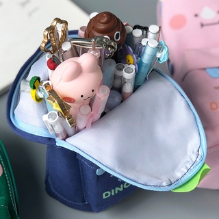 willi Lucky Cat y dinosaurio bolígrafo bolsa de lápices de dibujos animados en forma de bolsa de almacenamiento organizador de la bolsa para bolígrafos caso de maquillaje bolsa de cosméticos (6)