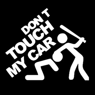 calcomanía divertida de estilo de coche "no toques mi coche" patrón de advertencia de seguridad