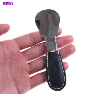 zcjyiy3 12*3.5cm Shoe Horn Stainless Steel Foldable PU Leather Handle Durable Shoehorn WYNZ