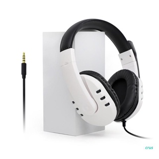 crus white gaming headset para pc/ps5/ps4 auriculares con micrófono, cancelación de ruido, orejeras suaves, auriculares de juego para niños niñas