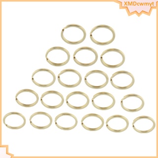 [cwmyt] 20 piezas de llaveros de latón dorado, anillos divididos, aro, metal, joyería, bucle