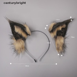 [tcn] 1pc adorable piel sintética orejas de lobo diadema realista peludo animal aro de pelo dfp