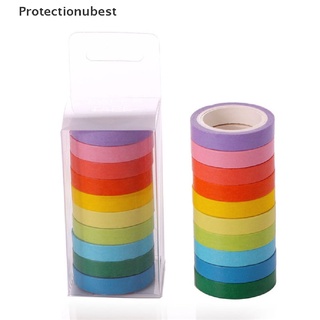 protectionubest papel de color sólido washi cinta adhesiva enmascaramiento diy scrapbook etiqueta adhesiva cintas npq (8)