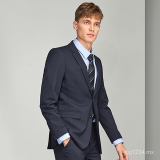 Trajes de hombre novio Formal traje chaqueta de hombre traje azul oscuro para primavera y otoño delgado superior negocios Casual traje de negocios