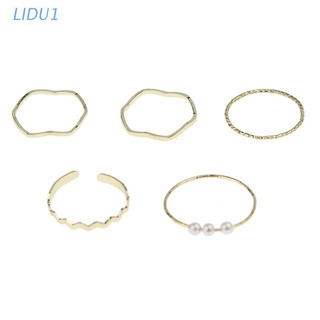 Lidu1 juego de anillos para nudillos para mujeres adolescentes niñas apilamiento anillo Vintage anillos tamaño mixto