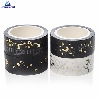 DR Bronzing Series Gold/Silver Color Masking Washi Tape DIY Scrapbooking Stickers Stationery Journal Diary Tapes