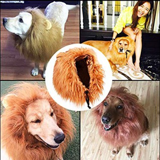 Mascota ajustable cómodo lujo león pelo perro melena peluca disfraz peluca y orejas fiesta mascota proveedor (1)