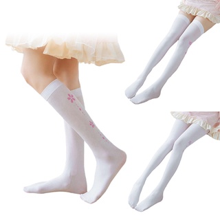 R-R mujeres Lolita medias Sexy pantimedias lindo de dibujos animados gato pata estampado Floral muslo medias altas Kawaii Anime Cosplay calcetines