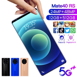 Mate40 RS Smartphone 6.1 Pulgadas 12GB RAM + 512GB ROM Doble Tarjeta dual standby Reconocimiento Facial