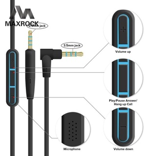 MAXROCK Cable De Audio De 2,5 Mm A 3,5 Para Bose QC25/35/OE 2 2i Comfort Auriculares Con Micrófono Para Iphone Android
