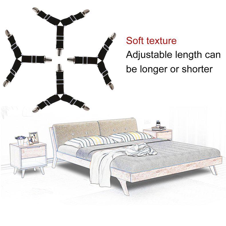 4 pzs pinzas ajustables triangulares para cama/colchón/hoja de Metal/Clips de pinzas
