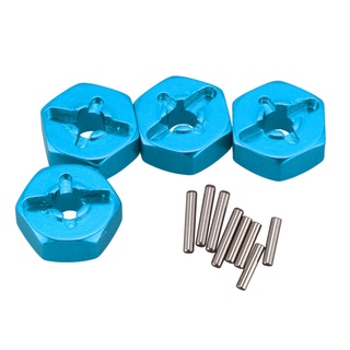 Aleación de aluminio 12 mm Combiner rueda Hub hexagonal adaptador actualizaciones para Wltoys 144001 1/14 y 144001-1257 parachoques Anti colisión (2)