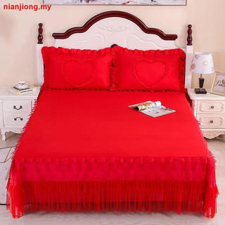 Colcha cama falda cubierta de polvo cubierta de cama individual delantal cubierta antideslizante de encaje sábana m m cama