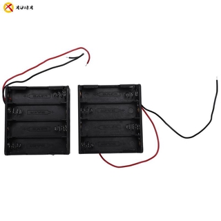 2Pcs Black Plastic Battery Holder Case w Wire for 8 x AA 12V Batteries