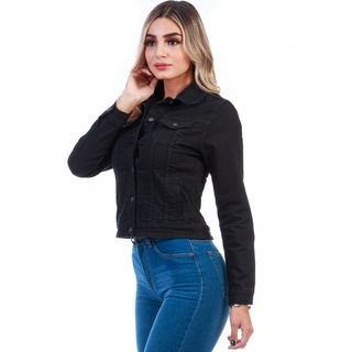 Chamarra De Mezclilla Stretch Negro Opps Jeans Mujer (2)