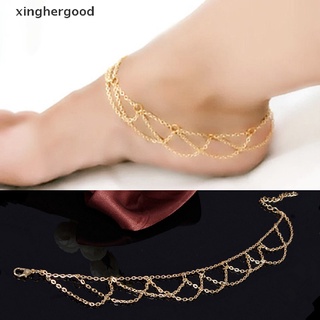 xinghergood nuevo diseño chapado en oro tobillera para mujeres simple pulsera de tobillo cadena pie joyería xhg