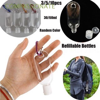 botella de spray de alta calidad compasiva de viaje contenedor cosmético recargable botella con gancho portátil vacío colores aleatorios transparente plástico botella de jabón de mano