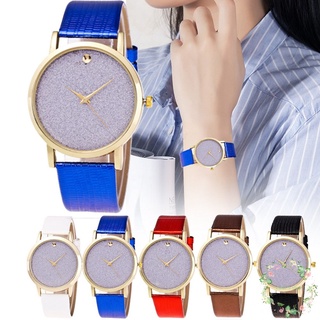 Reloj de pulsera de cuarzo con esfera redonda ajustable de cuero PU para mujer regalos