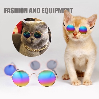 Productos para mascotas Encantadoras gafas de sol redondas Vintage para gatos, gafas de reflexión, gafas para perros pequeños, gatos, accesorios para fotos de mascotas, accesorios (2)