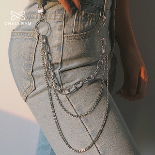 las mujeres punk pantalón cadena cinturón mujer hip hop borla pantalones plata oro cadena para pantalones mujer fresco cadenas de metal en jeans 290
