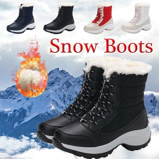 Padre-hijo invierno mujeres botas de nieve caliente estudiantes botas de nieve plumas gruesas botas de algodón más el tamaño 32-43