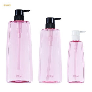 muc 3pcs Liquid Soap Dispenser Bottle Bathroom Shampoo Body Wash Press Type Lotion Empty Bottle 300ML/600ML/800ML