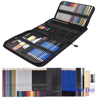 hhbqw1ko.mx 72pcs Drawing Sketch Pencils Set Charcoal Pencil Eraser Art Craft Painting Sketching Kit for Artist Student