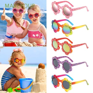 makeyoup al aire libre en forma de flor de viaje redondo gafas de sol de los niños gafas de sol fotografía lindo colorido fiesta favores gafas de sol para niños niñas niños