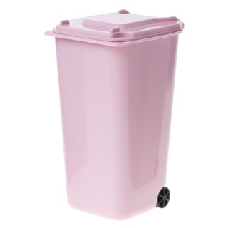 BLANCHE Mini Wheelie Trash Can Pen Holder Storage Bin Desktop Organizer Garbage Bucket (3)