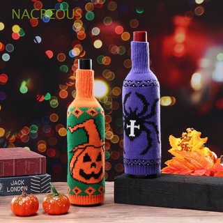nacreous festival botella de vino cubierta araña champán halloween punto fiesta calabaza divertida decoración de mesa