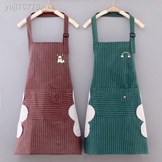 ¤۞Delantal impermeable de doble capa de algodón de moda femenino japonés lindo hogar ropa de trabajo a prueba de aceite falda overol masculino impresión personalizada