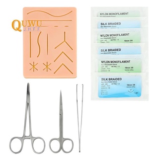 Kit de entrenamiento de sutura, piel operar sutura práctica el entrenamiento almohadilla tijeras Kit de herramientas equipo de enseñanza (1)