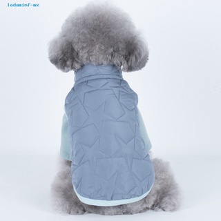 ledaminf chaleco de gato de dos patas pentagrama acolchado mascota perro ropa fácil de usar para invierno