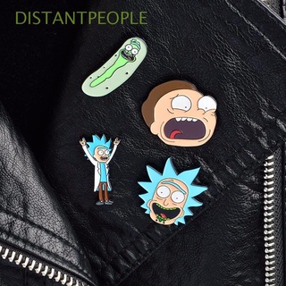 DISTANTPEOPLE Anime Broche Creativo Pin de esmalte Anime Rick y Morty Sombrero de abrigo Joyas Paquete Dibujos animados Distintivo Lindo Pin de solapa