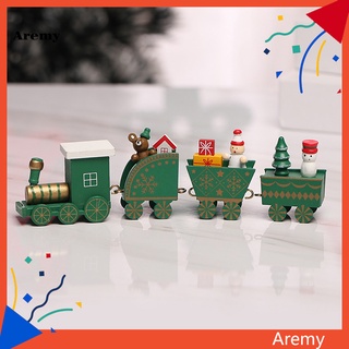 AREM Mini tren de navidad lindo madera Mini tren de navidad decoración duradera para fiesta