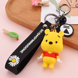 Silicone Keychain with Chrysanthemum and Mickey and Minnie Pendant Car Key Pendant Backpack Accessories Small Gift (8)