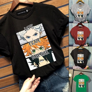 Anime The Promised Neverland camiseta de manga corta ropa de moda cuello redondo Tops-Type1