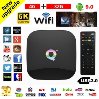 q plus smart tv box android 9.0 tv box 4gb ram 32gb/64gb rom quad core h.265 usb3.0 2.4g wifi set top box 6k tvbox media player (1)