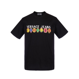 Versace Jeans Couture Camiseta De Algodón Cuello Redondo Manga Corta Para Hombre