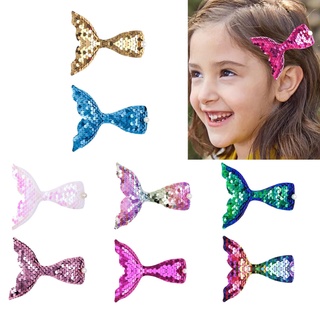har1 8 colores brillante colas de pescado clips de pelo niñas cocodrilo pelo clip reversible lentejuelas belleza pescado horquillas bebé niñas (6)