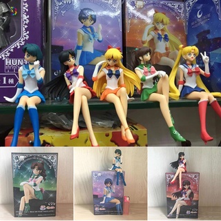 Sailor Moon Modelo Sentado Postura Anime Japonés Estatuilla Coleccionable PVC Coche Interior Pastel Decoración Superior Para Fans