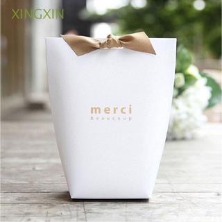 xingxin negro cajas de regalo blanco suministros de regalo caja de caramelo 5pcs boda papel kraft dragee gracias regalo caja de embalaje bolsas de regalo