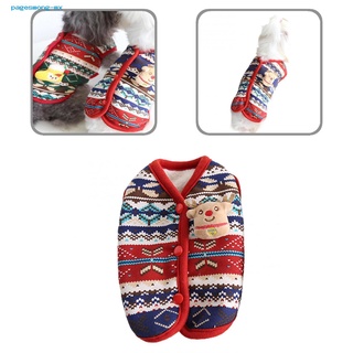 pagesmong unisex perro ropa de invierno mascota chaleco caliente abrigo botón cierre para navidad