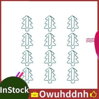 Owuhddnh 12 Clips de papel Mini lindo árbol de navidad Clip de archivo para decoración de la escuela de oficina